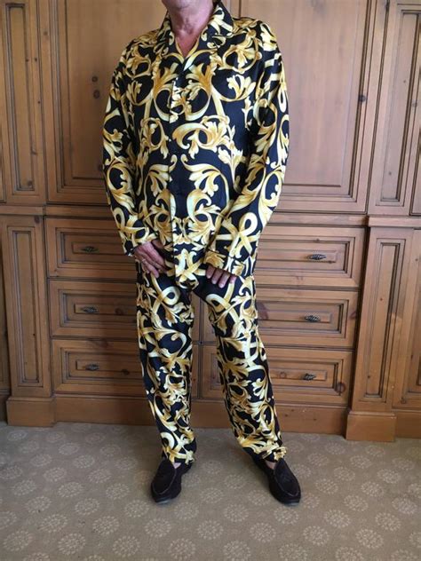 versace pjs|black and gold Versace robe.